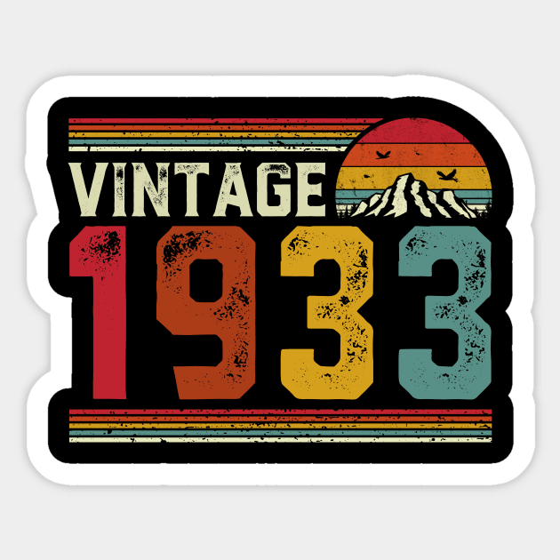 Vintage 1933 Birthday Gift Retro Style Sticker by Foatui